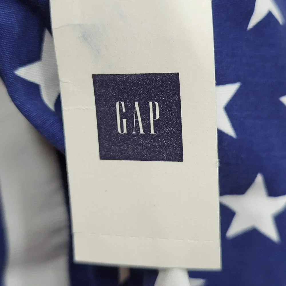 GAP Men‎ Swimwear XL Blue Swim Trunks Striped American Flag Drawstring NWT